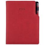 Diary GEP with ballpoint daily A5 2024 Slovak - red