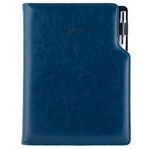 Diary GEP with ballpoint daily A5 2025 Czech - dark blue