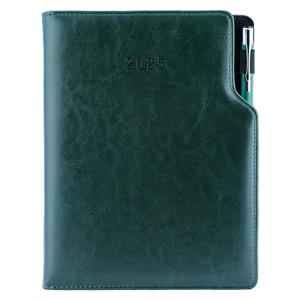 Diary GEP with ballpoint daily A5 2025 Czech - green