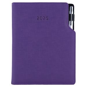 Diary GEP with ballpoint daily A5 2025 Czech - violet