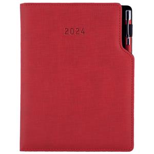 Diary GEP with ballpoint daily B6 2024 Polish - red