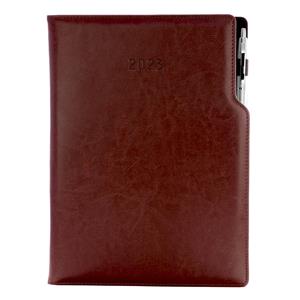 Diary GEP with ballpoint weekly A4 2023 - brown