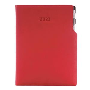 Diary GEP with ballpoint weekly A4 2023 Polish - red