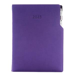 Diary GEP with ballpoint weekly A4 2023 Polish - violet