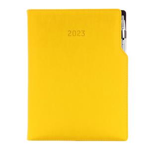 Diary GEP with ballpoint weekly A4 2023 Polish - yelow