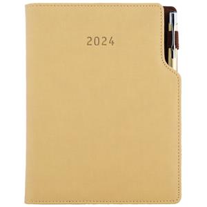 Diary GEP with ballpoint weekly A5 2024 Czech - beige