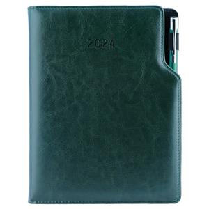 Diary GEP with ballpoint weekly A5 2024 Czech - green