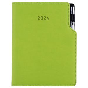 Diary GEP with ballpoint weekly A5 2024 Czech - light green