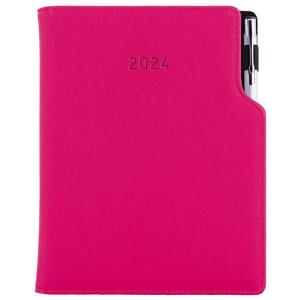 Diary GEP with ballpoint weekly A5 2024 Czech - pink