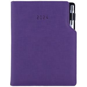 Diary GEP with ballpoint weekly A5 2024 Czech - violet