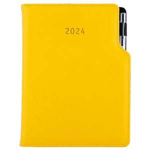 Diary GEP with ballpoint weekly A5 2024 Czech - yellow