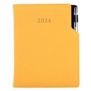 Diary GEP with ballpoint weekly B5 2024 Polish - mustard