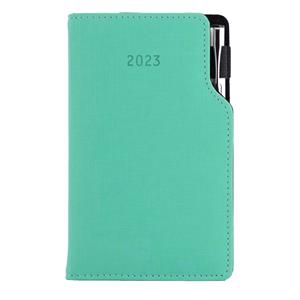 Diary GEP with ballpoint weekly pocket 2023 Slovak - mint