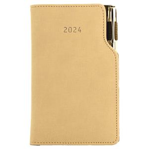 Diary GEP with ballpoint weekly pocket 2024 Czech - beige