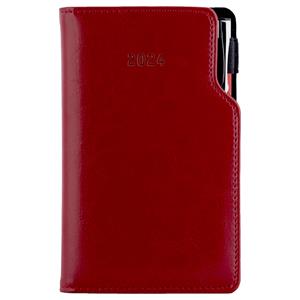 Diary GEP with ballpoint weekly pocket 2024 Czech - bordeaux