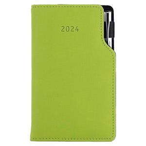 Diary GEP with ballpoint weekly pocket 2024 Czech - light green