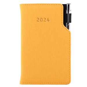 Diary GEP with ballpoint weekly pocket 2024 Czech - mustard