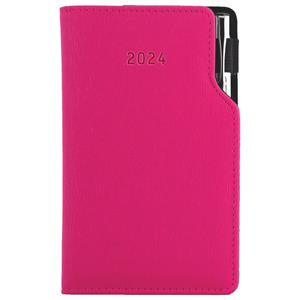 Diary GEP with ballpoint weekly pocket 2024 Czech - pink