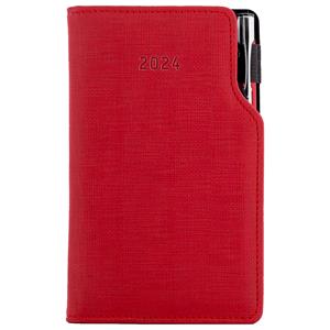 Diary GEP with ballpoint weekly pocket 2024 Czech - red