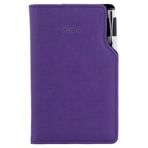 Diary GEP with ballpoint weekly pocket 2024 Czech - violet