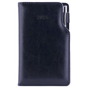 Diary GEP with ballpoint weekly pocket 2024 Polish - black/black velvet