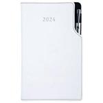 Diary GEP with ballpoint weekly pocket 2024 Polish - white/black stiching