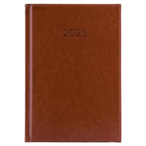 Diary LIBRA daily A5 2025 Czech - brown