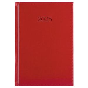 Diary LIBRA daily A5 2025 Czech - red