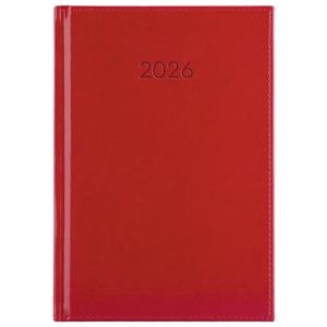 Diary LIBRA daily A5 2026 Czech - red