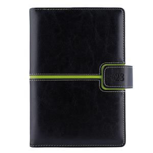 Diary MAGNETIC daily A5 2023 Slovak - black/green