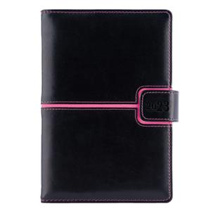 Diary MAGNETIC daily A5 2023 Slovak - black/pink