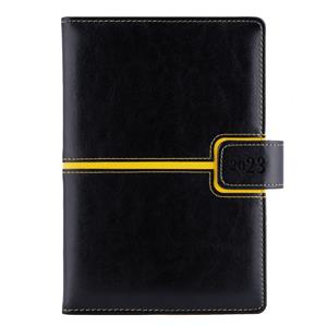 Diary MAGNETIC daily A5 2023 Slovak - black/yellow