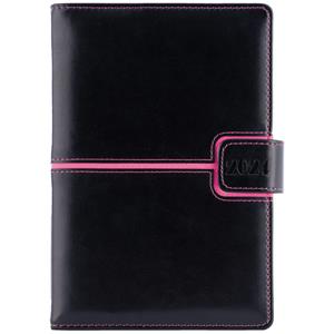 Diary MAGNETIC daily A5 2024 Slovak - black/pink