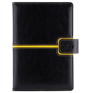 Diary MAGNETIC daily B6 2024 Polish - black/yellow