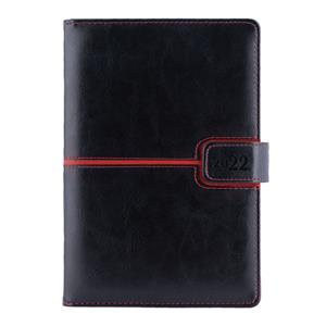 Diary MAGNETIC weekly A4 2022 Polish - black/red