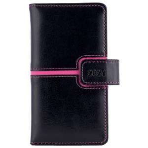 Diary MAGNETIC weekly pocket 2024 Czech - black/pink