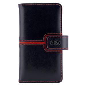 Diary MAGNETIC weekly pocket 2024 Czech - black/red