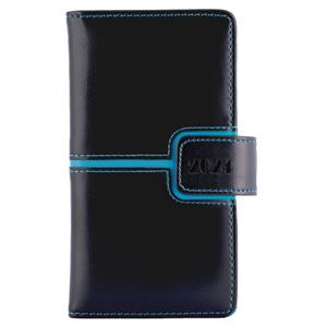 Diary MAGNETIC weekly pocket 2024 Czech - black/turquoise