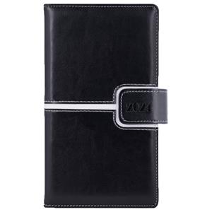 Diary MAGNETIC weekly pocket 2024 Czech - black/white