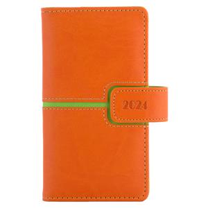 Diary MAGNETIC weekly pocket 2024 Czech - orange/green