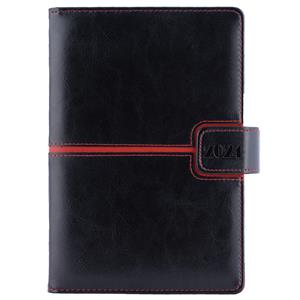 Diary MAGNETIC weekly special A5 2024 - black/red