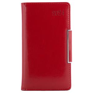 Diary METALIC weekly pocket 2024 Czech - red