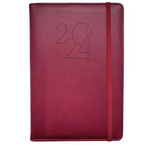 Diary POLY daily A5 2024 Czech - burgundy