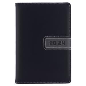 Diary RIGA daily A5 2024 Polish - black/grey