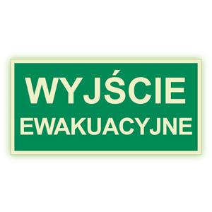 Droga ewakuacyjna - fotoluminescencyjny znak, płyta PVC 2 mm 200x100 mm