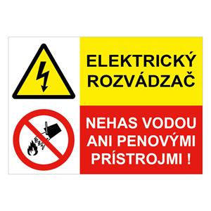 Elektrický rozvádzač-Nehas vodou, kombinácia,plast 1mm,297x210mm