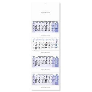 Fourmonths Wall Calendar Kvatro stacked Czech 2023 - blue