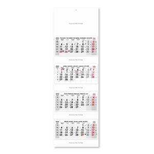 Fourmonths Wall Calendar Kvatro stacked Czech 2024 - grey