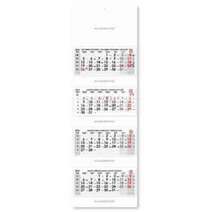 Fourmonths Wall Calendar Kvatro stacked Slovak 2023 - grey