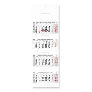 Fourmonths Wall Calendar Kvatro stacked Slovak 2025 - grey